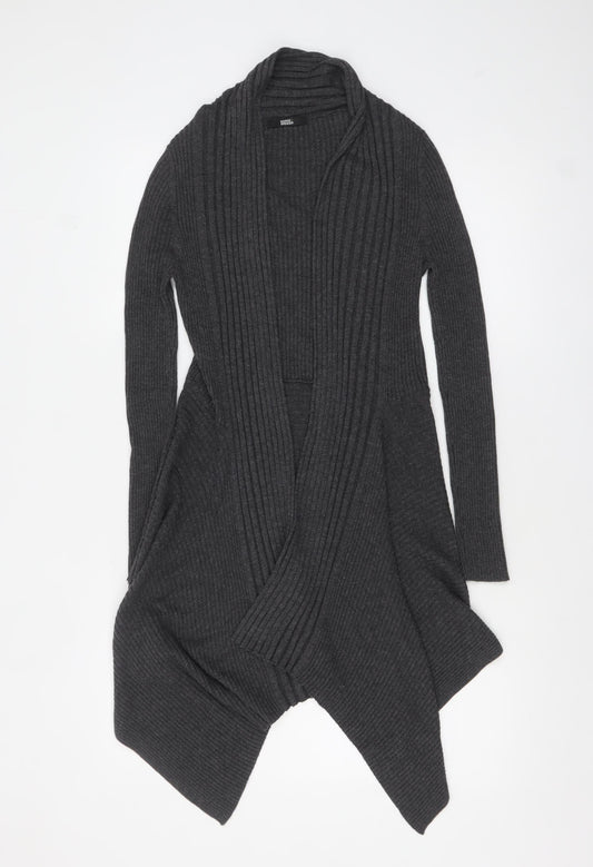 Marks and Spencer Women’s Grey Ribbed Open Cardigan Size 10