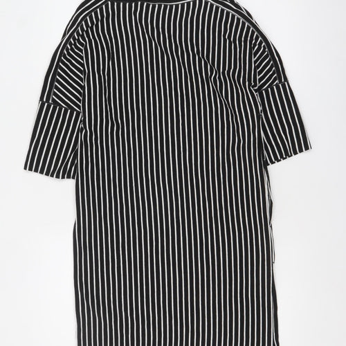 Max Studio Women Black Striped Shift Dress XS Classic Jersey