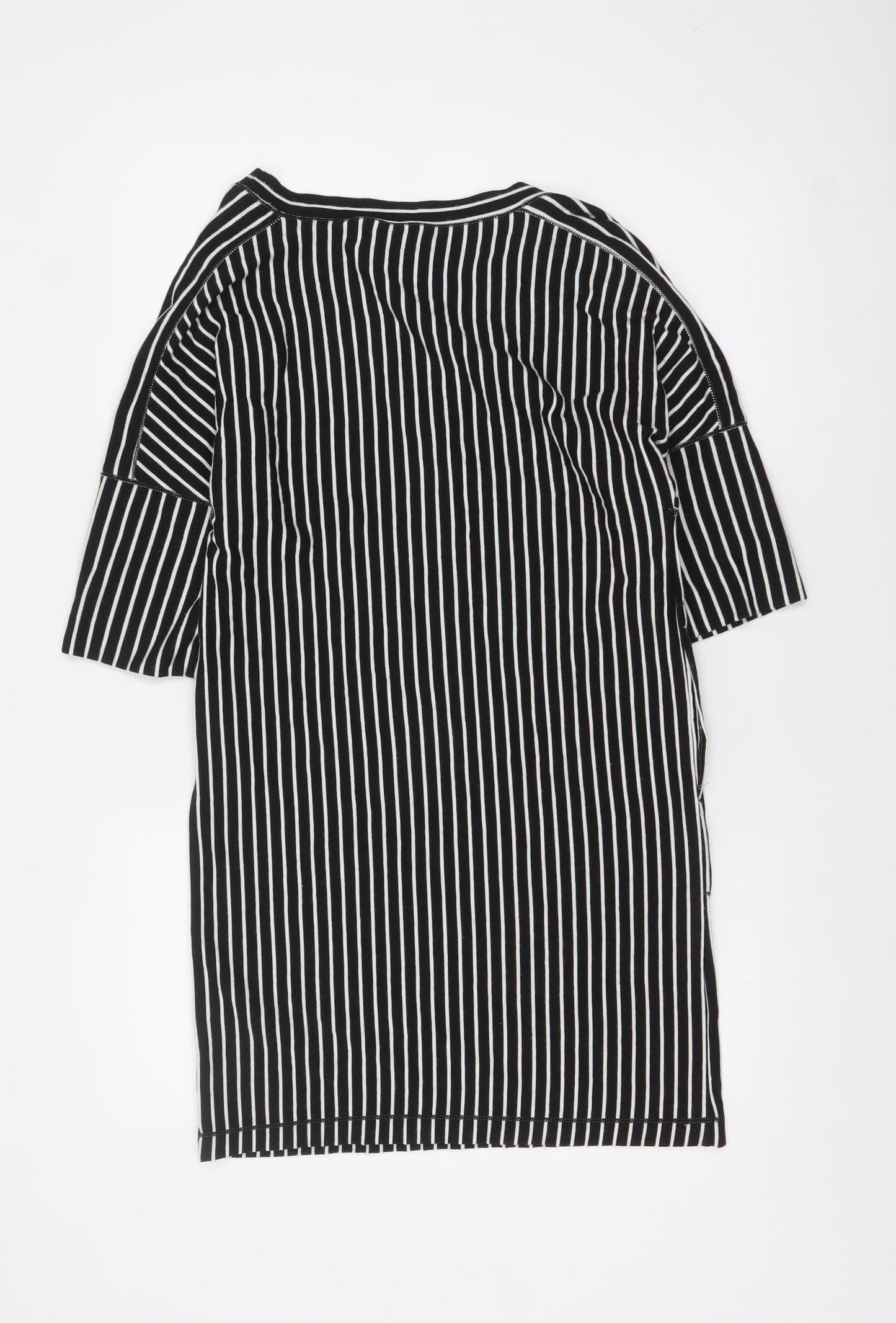 Max Studio Women Black Striped Shift Dress XS Classic Jersey