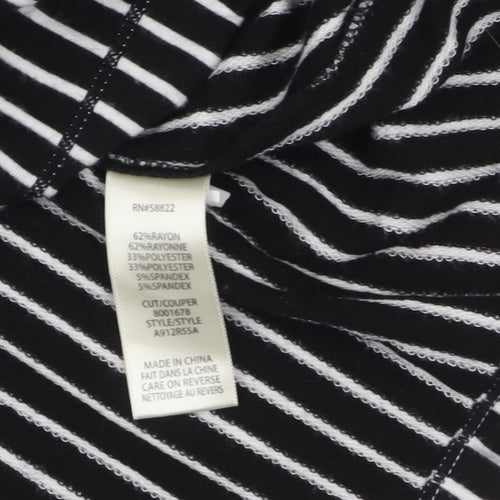 Max Studio Women Black Striped Shift Dress XS Classic Jersey