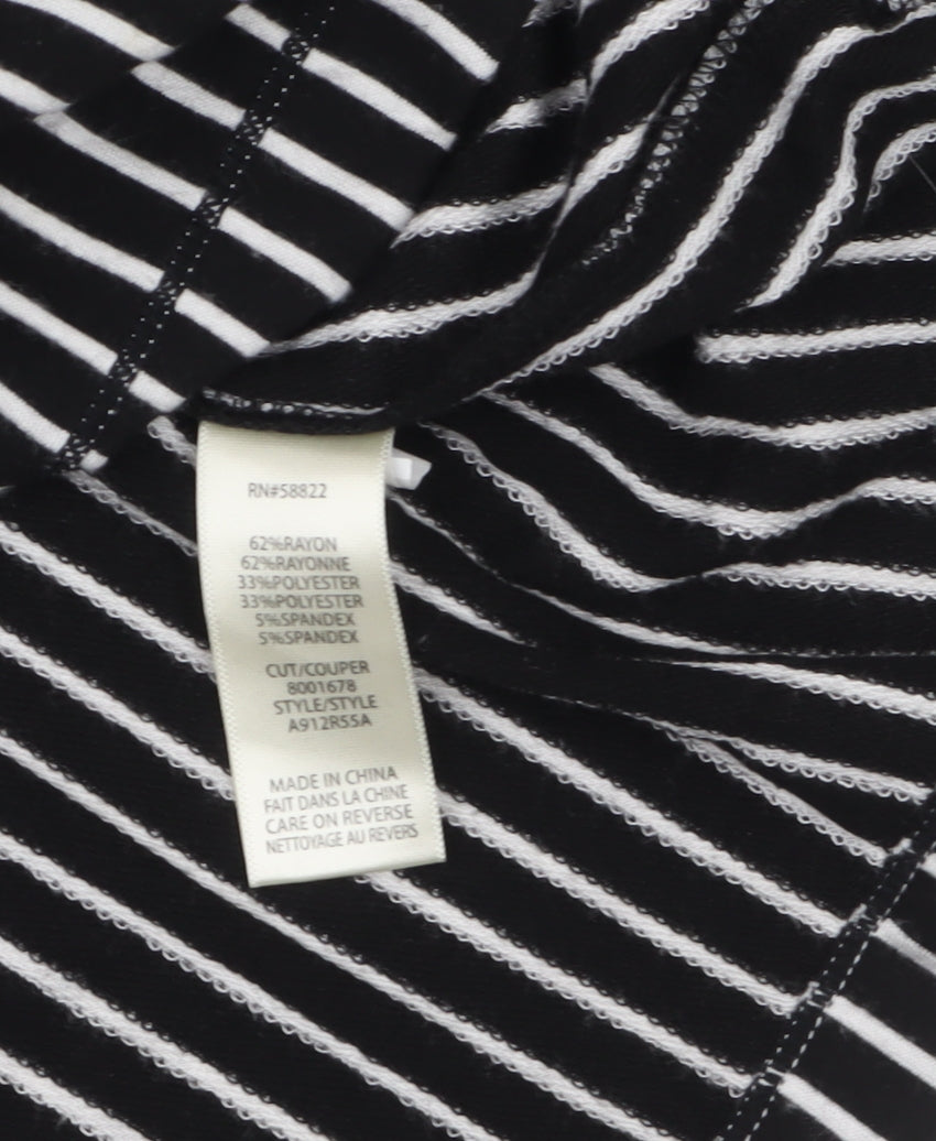 Max Studio Women Black Striped Shift Dress XS Classic Jersey