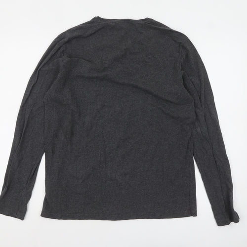 Hugo Boss Men’s Grey Long Sleeve Cotton Crew Neck Top Size M