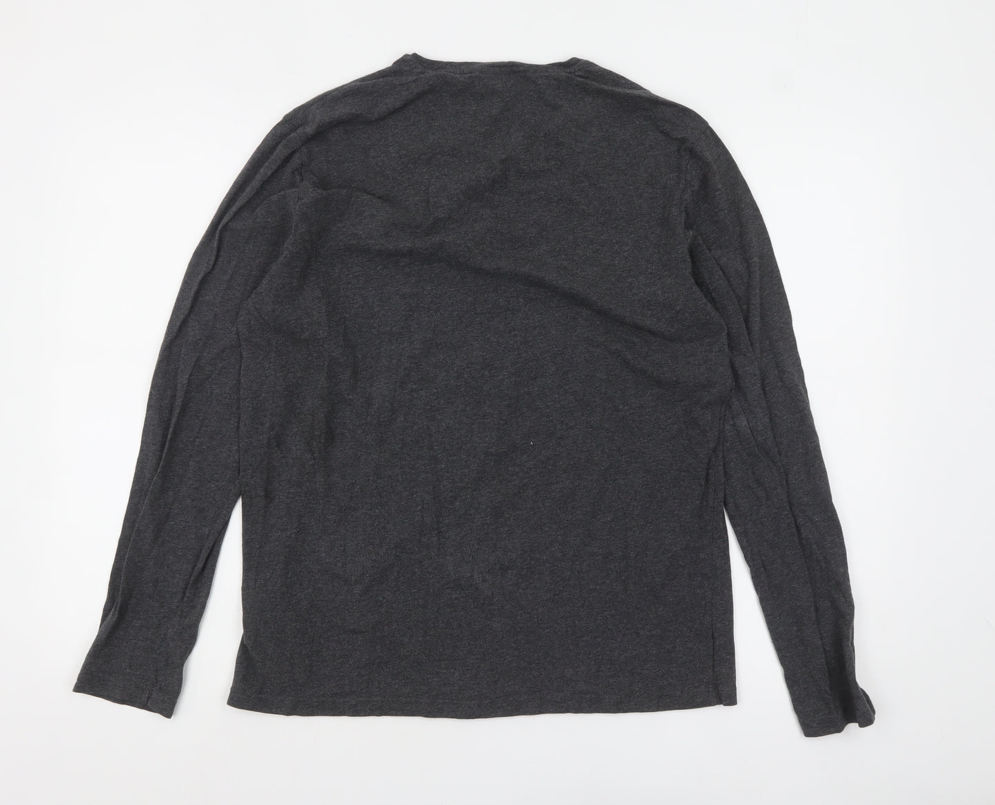 Hugo Boss Men’s Grey Long Sleeve Cotton Crew Neck Top Size M