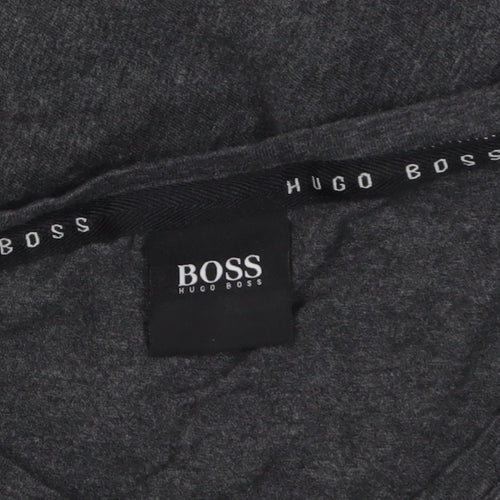 Hugo Boss Men’s Grey Long Sleeve Cotton Crew Neck Top Size M