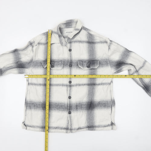 Abercrombie & Fitch Men's Grey Check Flannel Relaxed Shirt Jacket M