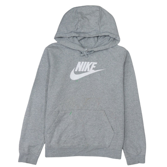 Nike Men's Grey Pullover Hoodie L Logo Fleece Sweatshirt