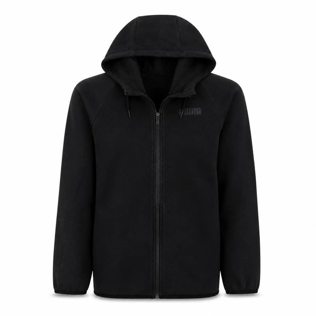 Front view of PUMA women’s black full zip hoodie small classic casual