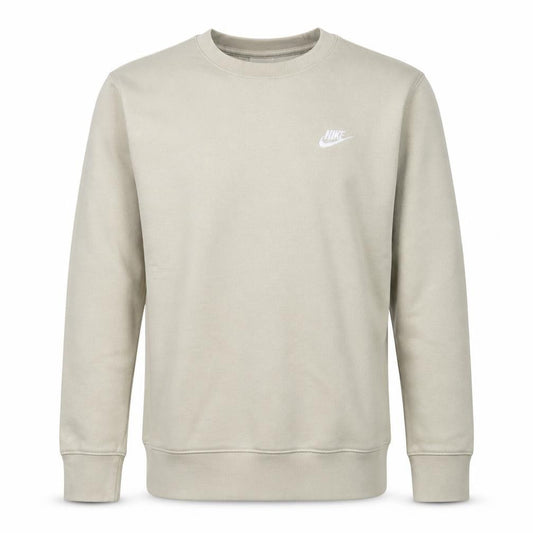 Front view of Nike Men's Beige XS Pullover Crew Neck Sweatshirt