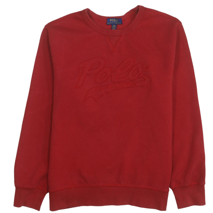 Ralph Lauren Boys Red Pullover Crew Neck Sweatshirt Size 14-16 Years