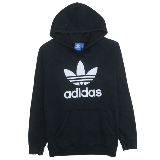 Adidas Men's Black Pullover Hoodie L Regular Fit Trefoil Logo