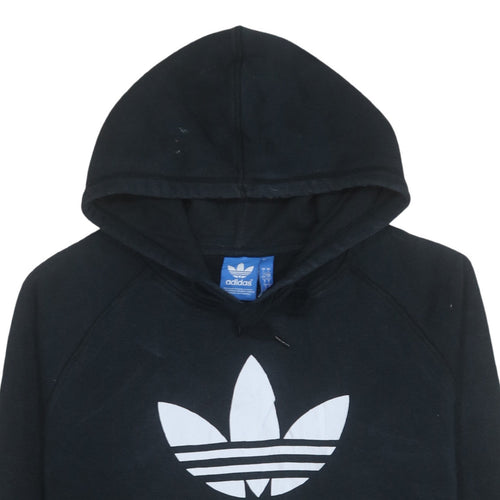 Adidas Men's Black Pullover Hoodie L Regular Fit Trefoil Logo