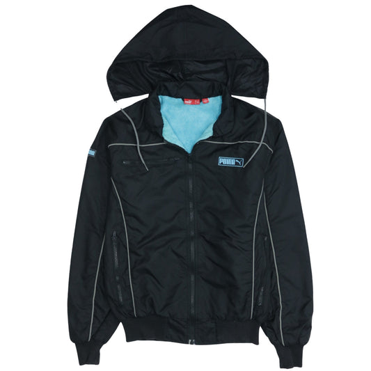 Puma Men's Black Hooded Windbreaker Jacket Size S Lightweight
