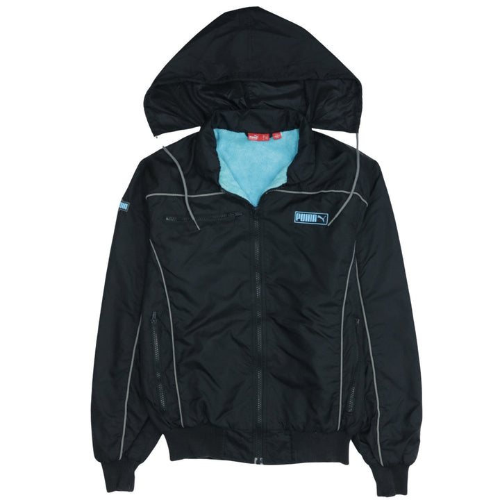 Puma Men's Black Hooded Windbreaker Jacket Size S Lightweight