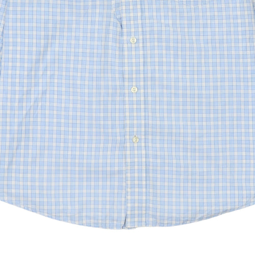 Tommy Hilfiger Men's Blue Check Button-Down Cotton Shirt M