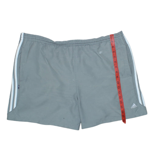 Adidas Mens Grey 2XL Athletic Shorts Lightweight Elastic Waist