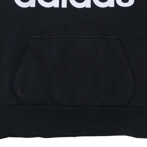 Adidas Men's Black XS Pullover Hoodie with Large Logo
