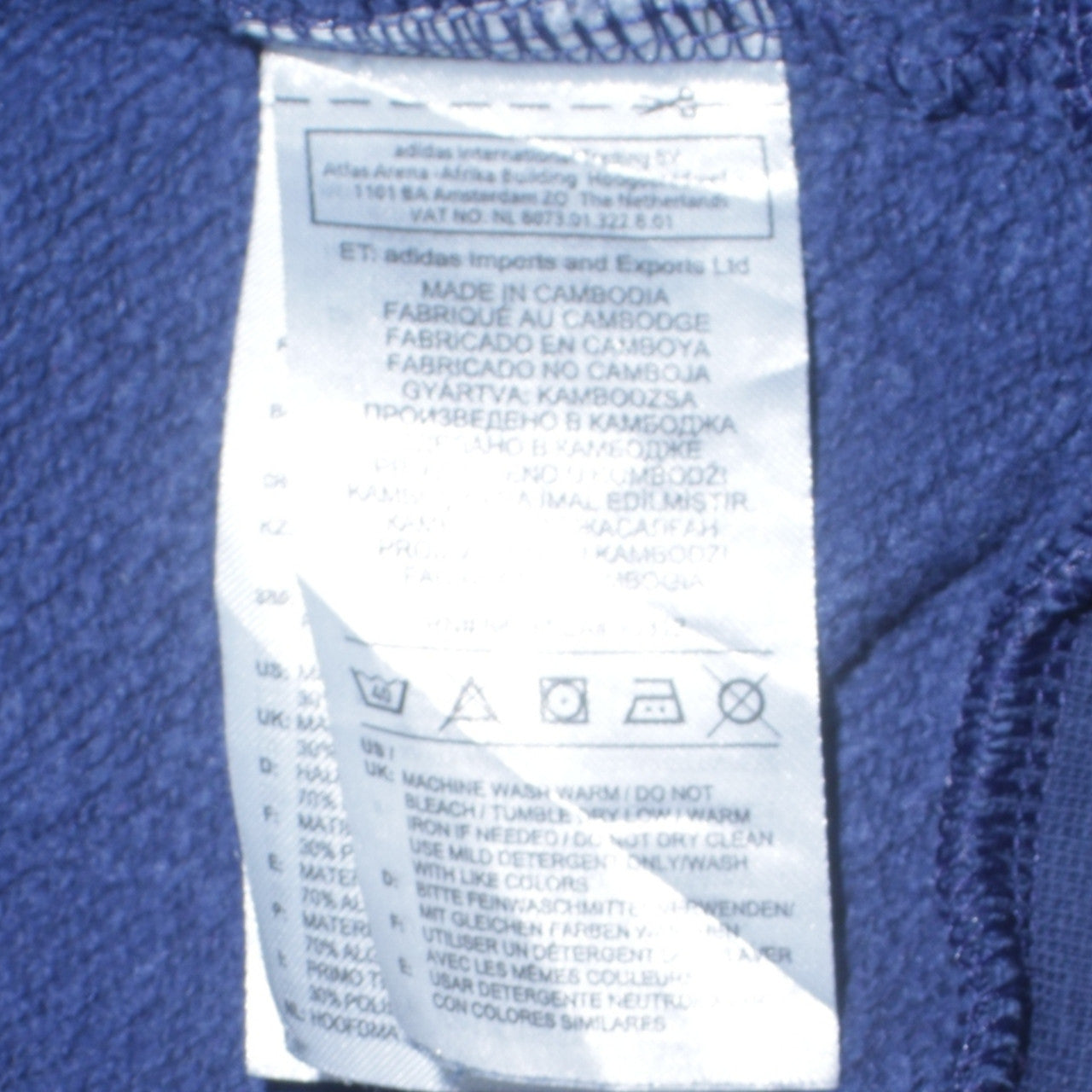 Adidas Men's Blue Crew Neck Sports Sweatshirt Size S