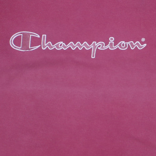 Champion Men Pink Small Crew Neck Sports Cotton T-Shirt