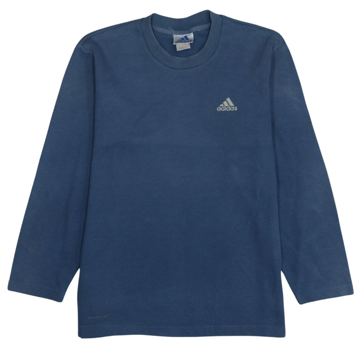 Adidas Men's Blue Long Sleeve Crew Neck Cotton Pullover Jumper L