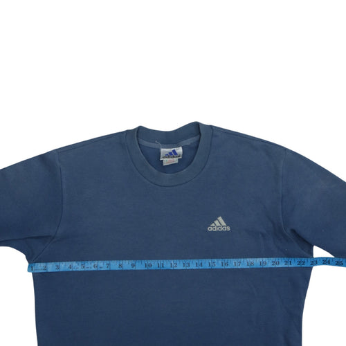 Adidas Men's Blue Long Sleeve Crew Neck Cotton Pullover Jumper L