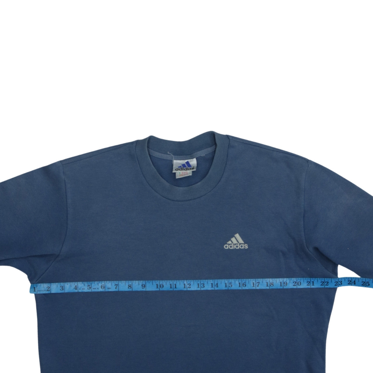Adidas Men's Blue Long Sleeve Crew Neck Cotton Pullover Jumper L