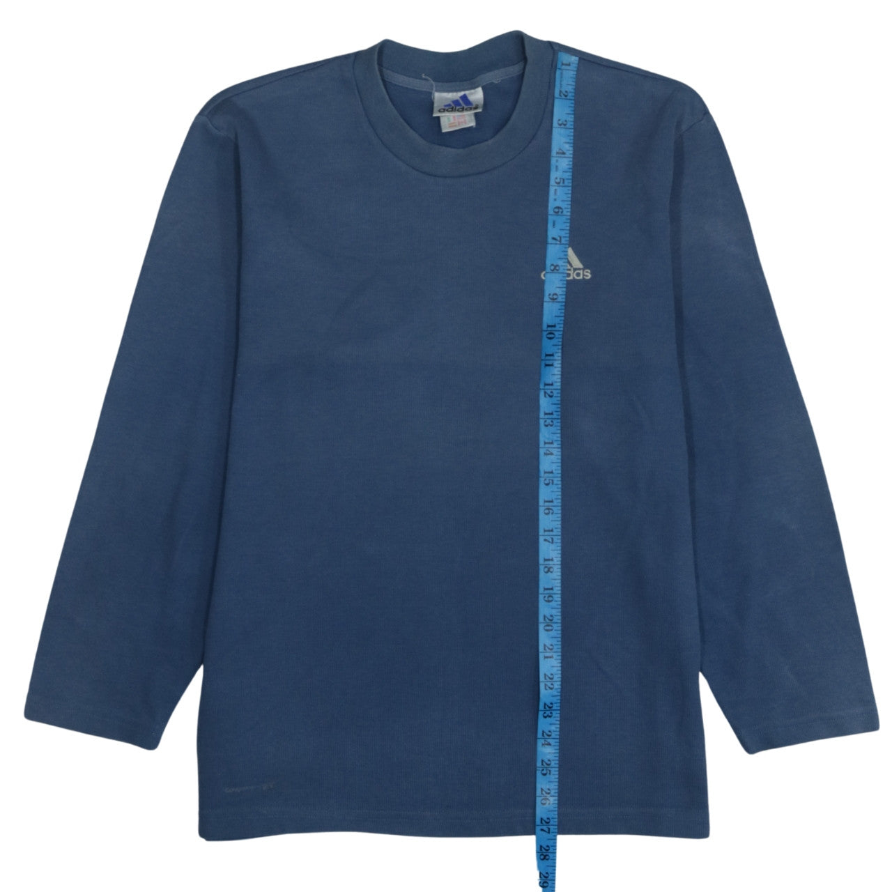 Adidas Men's Blue Long Sleeve Crew Neck Cotton Pullover Jumper L