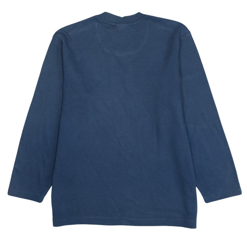 Adidas Men's Blue Long Sleeve Crew Neck Cotton Pullover Jumper L