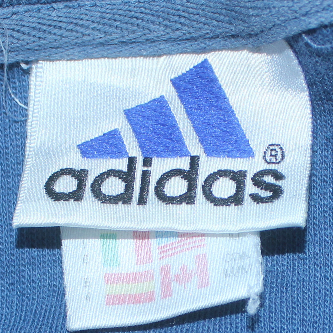 Adidas Men's Blue Long Sleeve Crew Neck Cotton Pullover Jumper L