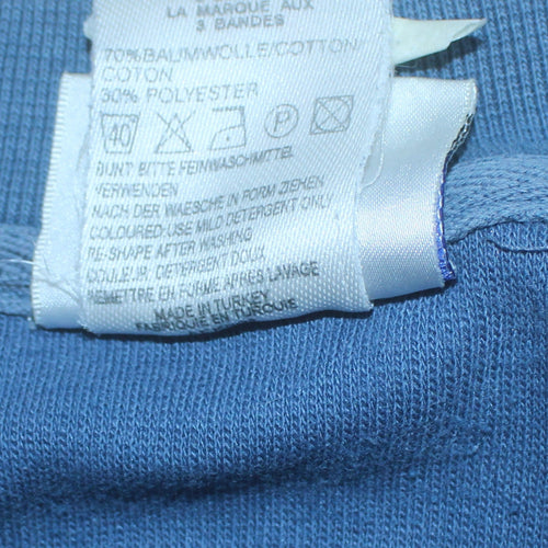 Adidas Men's Blue Long Sleeve Crew Neck Cotton Pullover Jumper L
