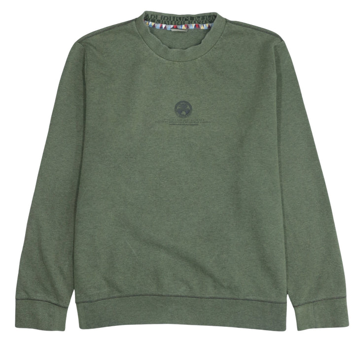 Napapijri Men's Green 3XL Crew Neck Pullover Sweatshirt