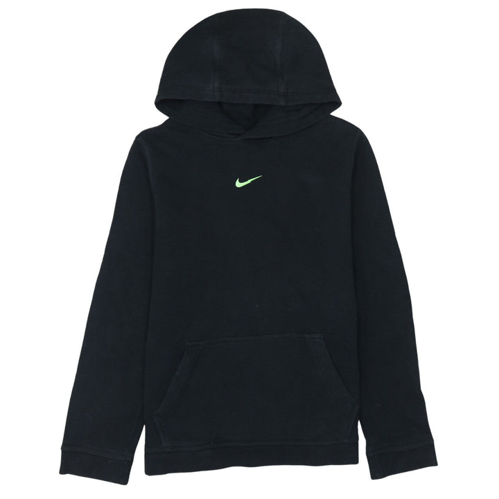 Nike Boys Black XL Pullover Fleece Hoodie with Green Logo