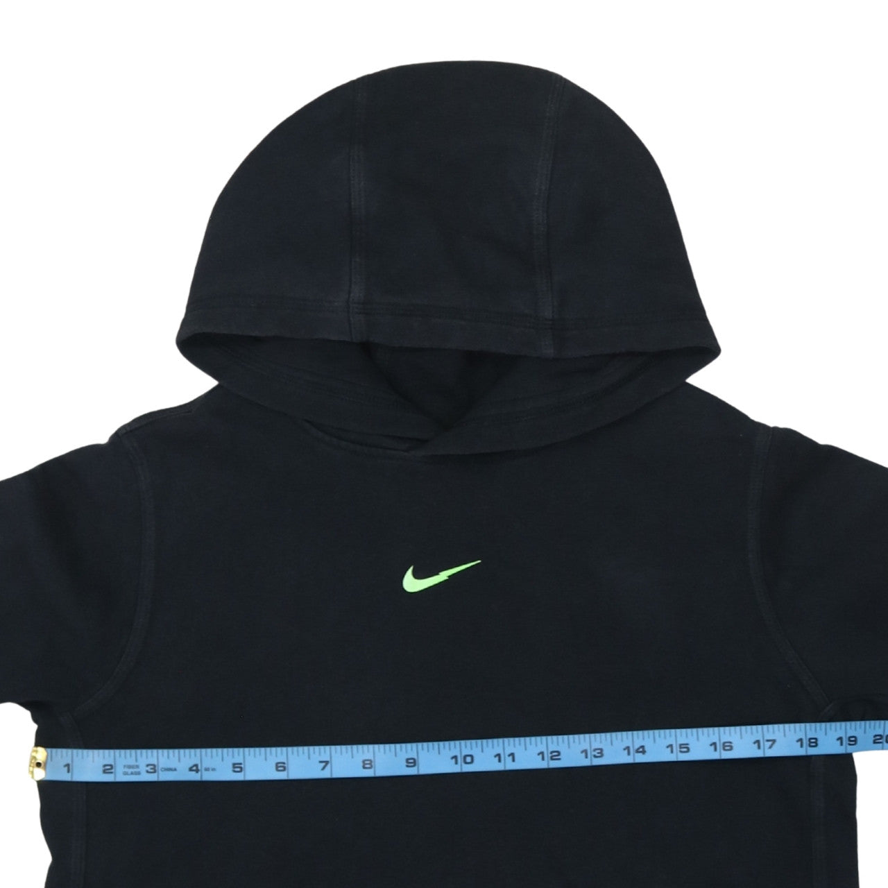 Nike Boys Black XL Pullover Fleece Hoodie with Green Logo