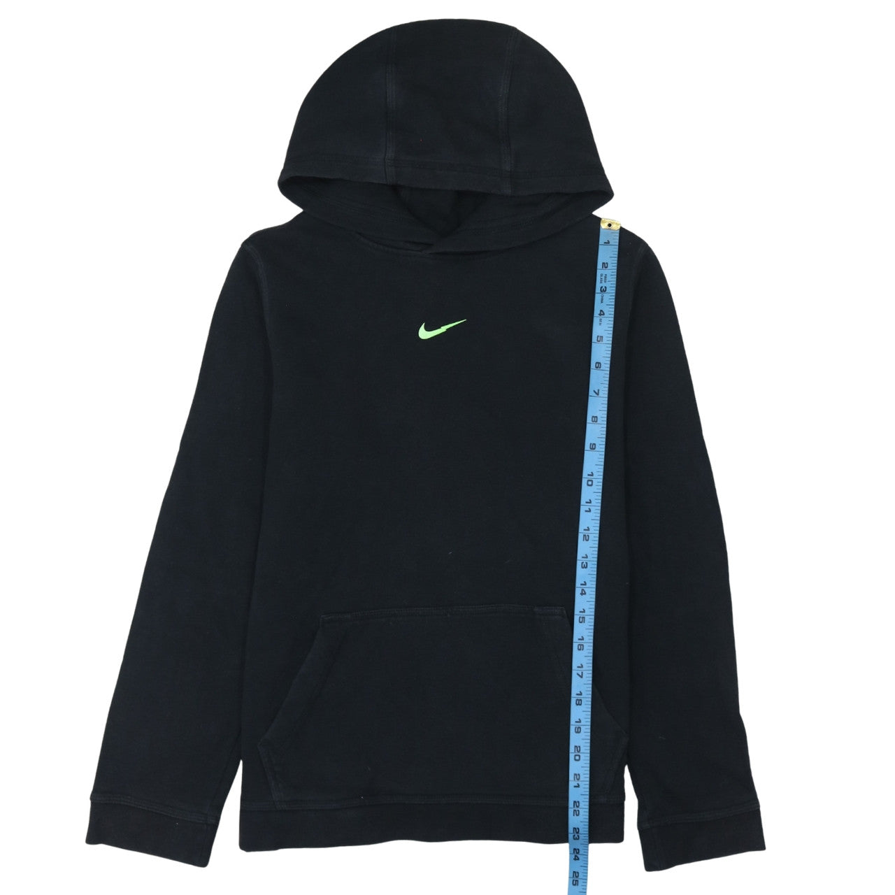 Nike Boys Black XL Pullover Fleece Hoodie with Green Logo