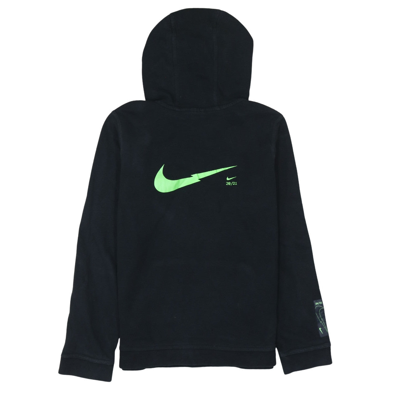 Nike Boys Black XL Pullover Fleece Hoodie with Green Logo
