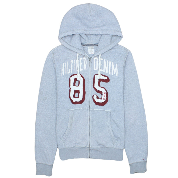 Tommy Hilfiger Men Grey Full Zip Logo Hoodie Size M
