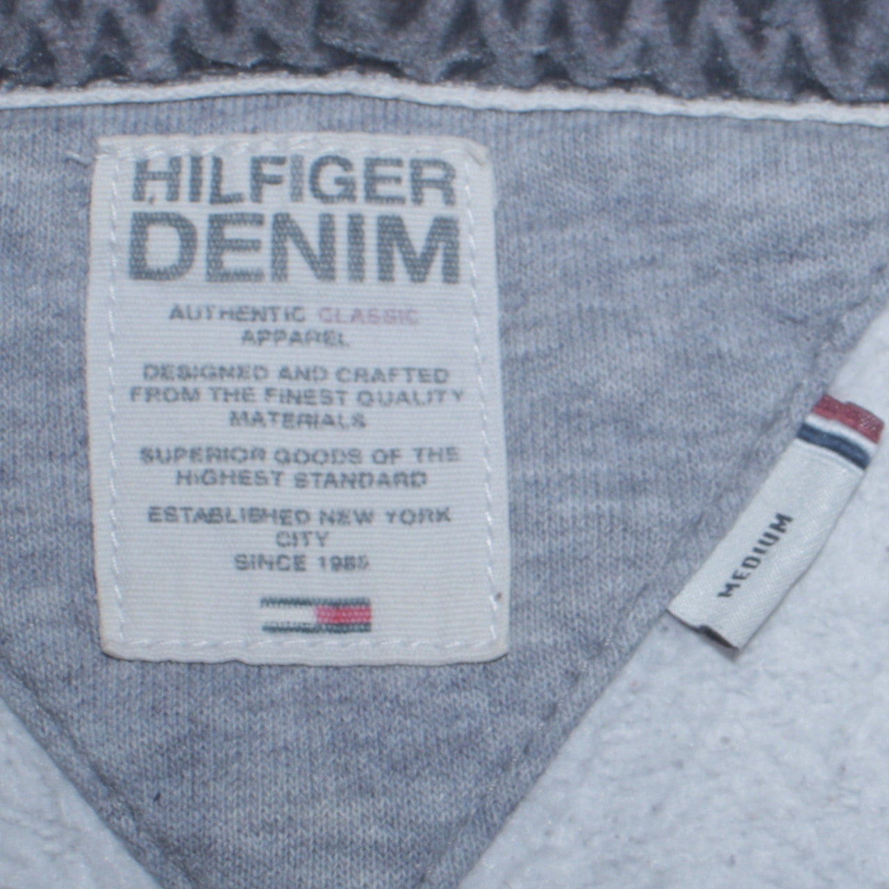 Tommy Hilfiger Men Grey Full Zip Logo Hoodie Size M