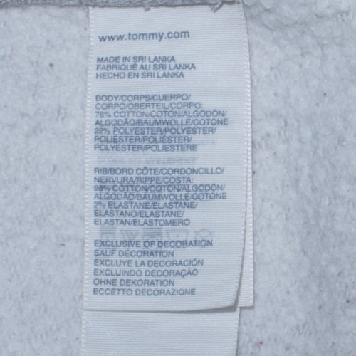 Tommy Hilfiger Men Grey Full Zip Logo Hoodie Size M