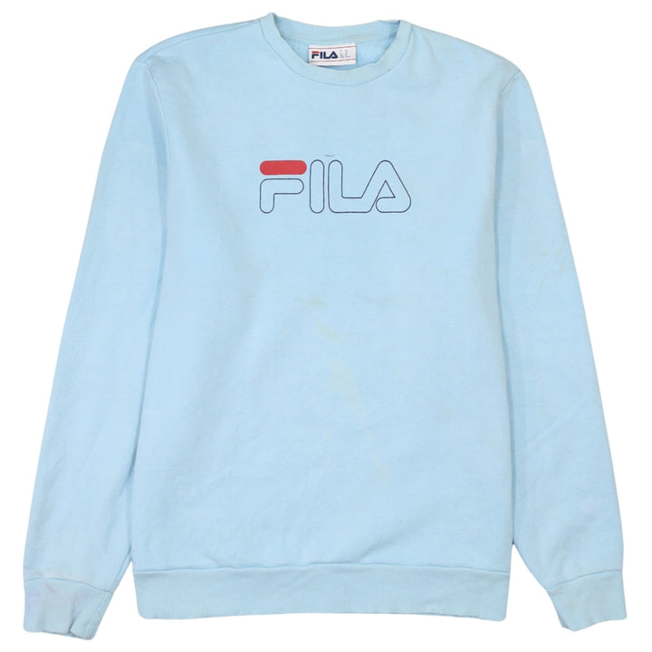 Fila Men's Blue XL Pullover Sweatshirt Crew Neck Logo Cotton Blend
