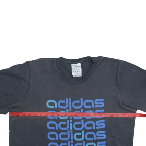 Adidas Men’s Black Graphic Logo T-Shirt Size M Crew Neck Short Sleeve
