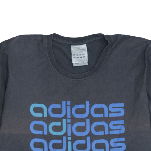 Adidas Men’s Black Graphic Logo T-Shirt Size M Crew Neck Short Sleeve