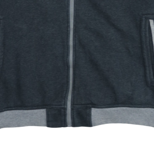 Adidas Mens Grey Full Zip Hoodie Size L Regular Fit Sportswear