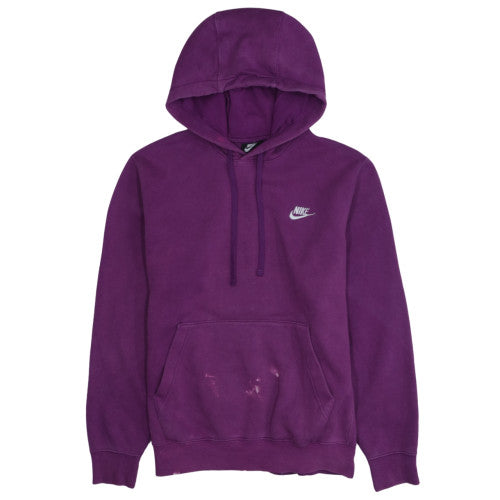 Nike Women's Purple Pullover Hoodie Small Logo Front Pocket