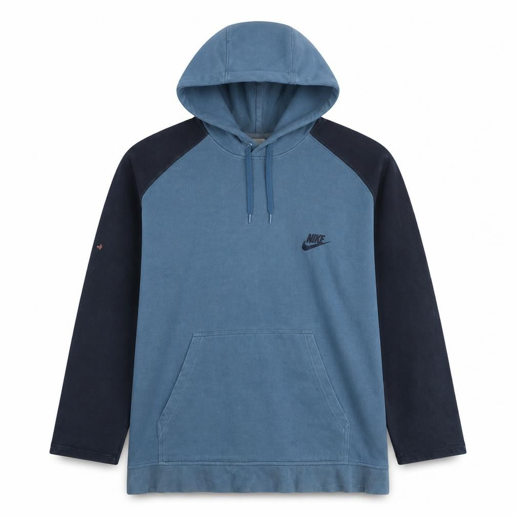 Front view of Nike Men's Blue Pullover Hoodie Medium Long Sleeve Fleece