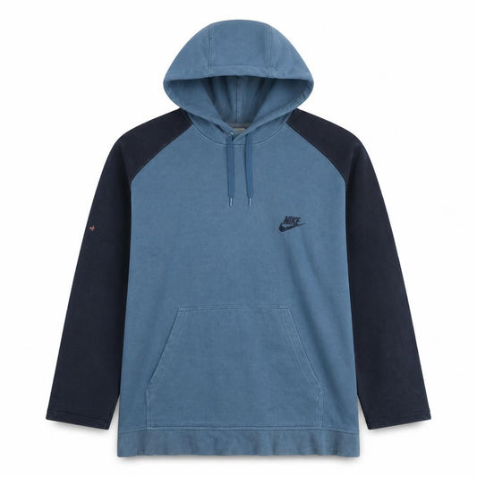 Front view of Nike Men's Blue Pullover Hoodie Medium Long Sleeve Fleece