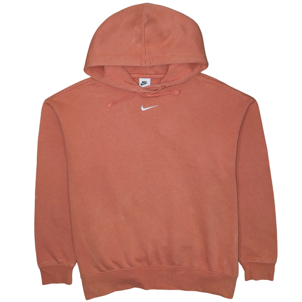 Nike Men's Orange Pullover Hoodie Medium Fleece Casual Sweatshirt