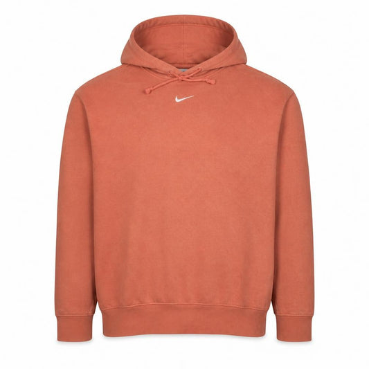 Front view of Nike Men's Orange Pullover Hoodie Medium Fleece Casual Sweatshirt