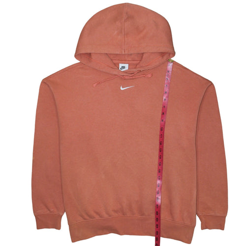 Nike Men's Orange Pullover Hoodie Medium Fleece Casual Sweatshirt