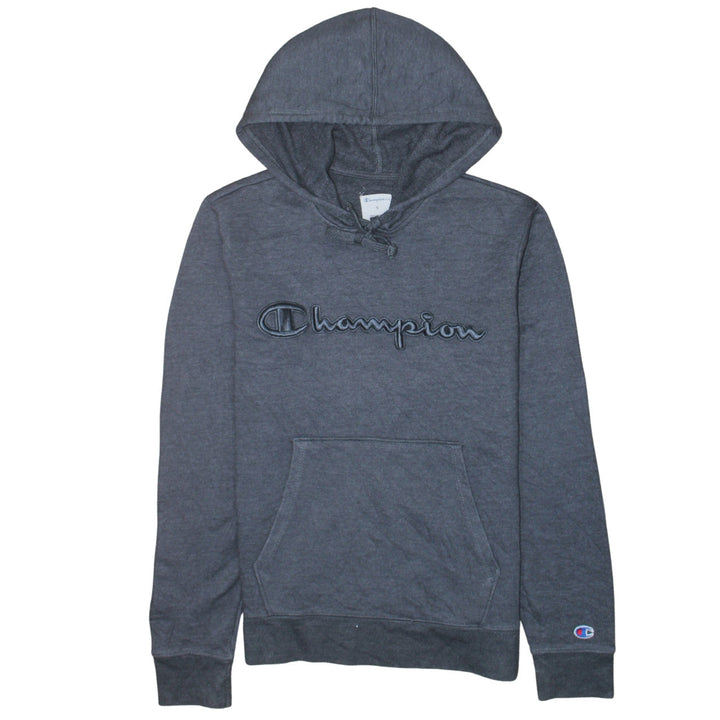 Champion Men's Grey Pullover Hoodie Small Embroidered Logo