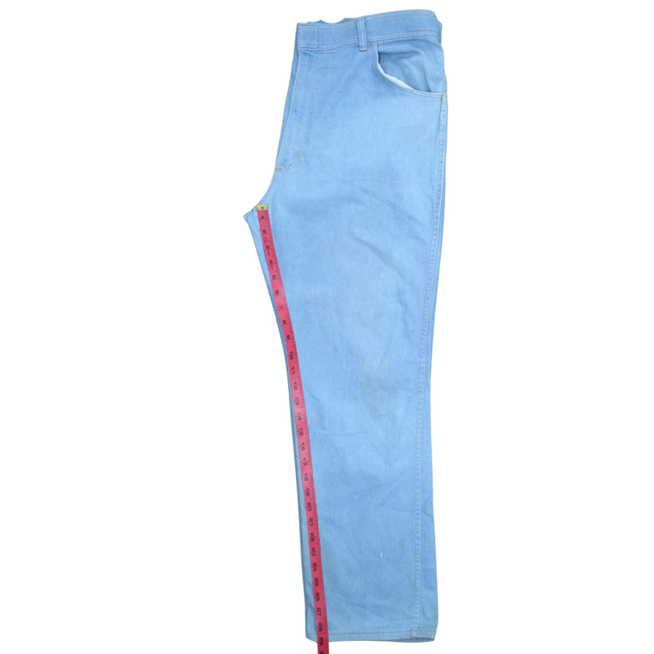 Wrangler Men's Blue Straight Denim Jeans 40W 30L Light Wash