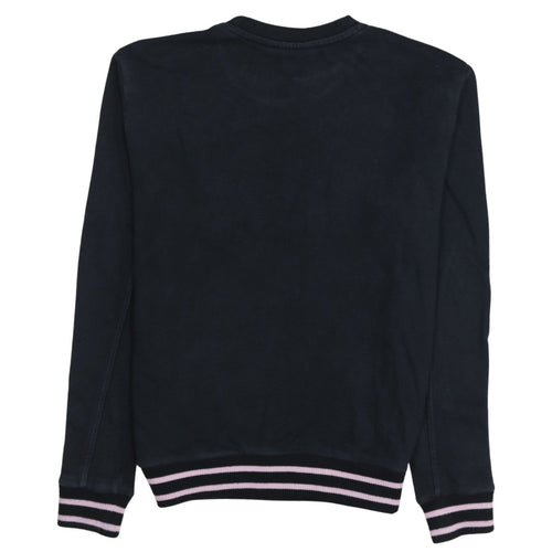 FILA Women Black Crew Neck Logo Sweatshirt Size S